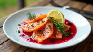 Fischcarpaccio mit Rübenkraut