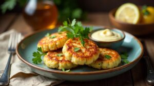 Fischfrikadellen mit Remouladensauce