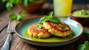 Fish Cakes with Mint Chutney