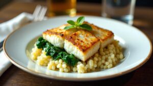 Fish with Rice and Spinach