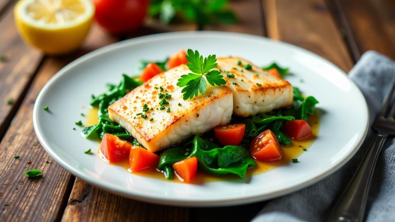 Fish with Spinach and Tomato