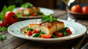 Fish with Tomato and Spinach