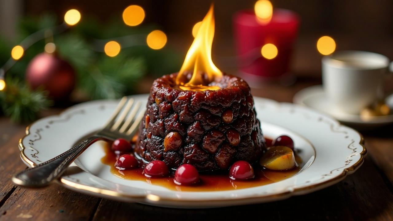 Flammender Christmas Pudding