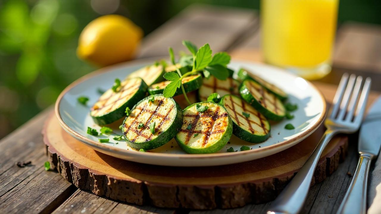 Flammig-gegrillte Zucchini