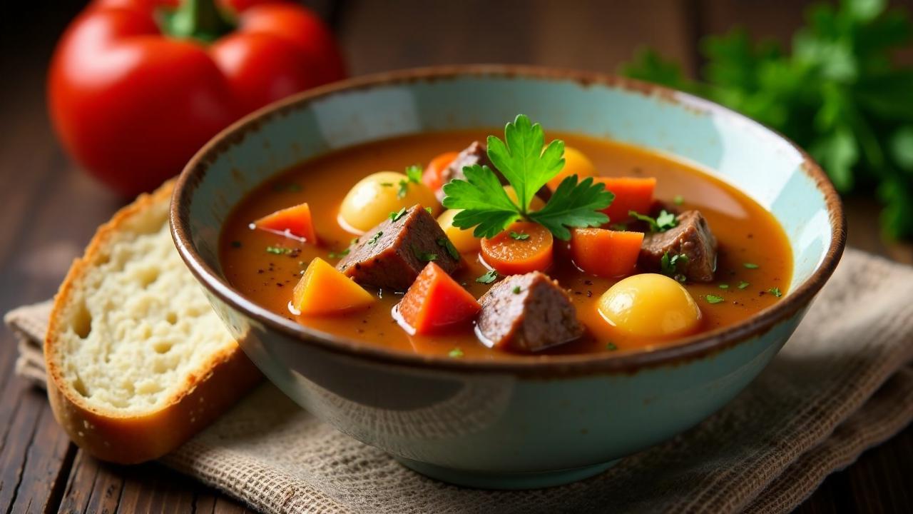 Fleisch und kanda-Suppe