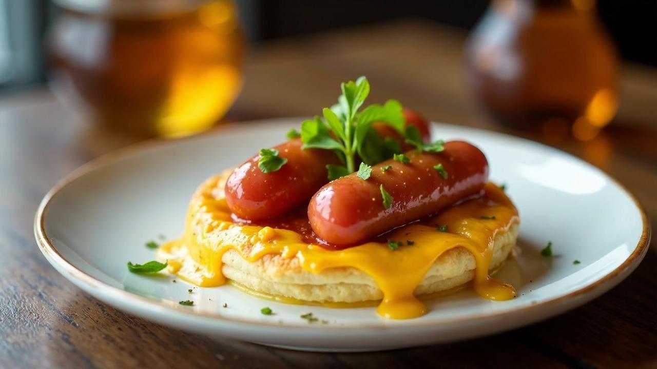 Frankfurter Würstchen auf Käsepastetchen