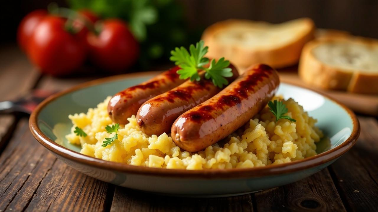 Frankfurter Würstchen auf Sauerkraut-Pfanne