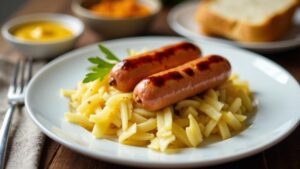 Frankfurter Würstchen mit Sauerkraut