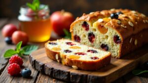 Früchtebrot mit gebrannten Mandeln