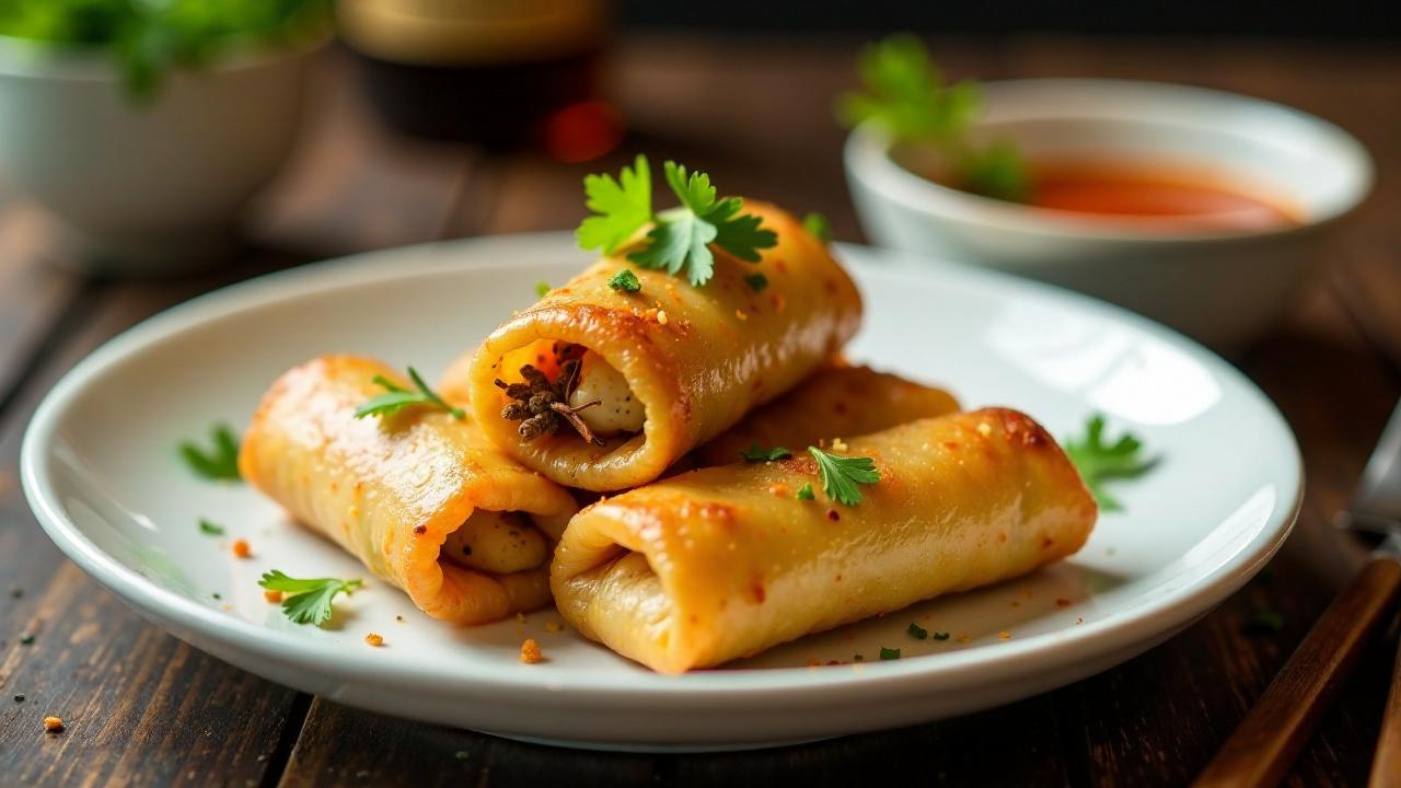 Frühlingsrollen mit Heuschreckenfüllung