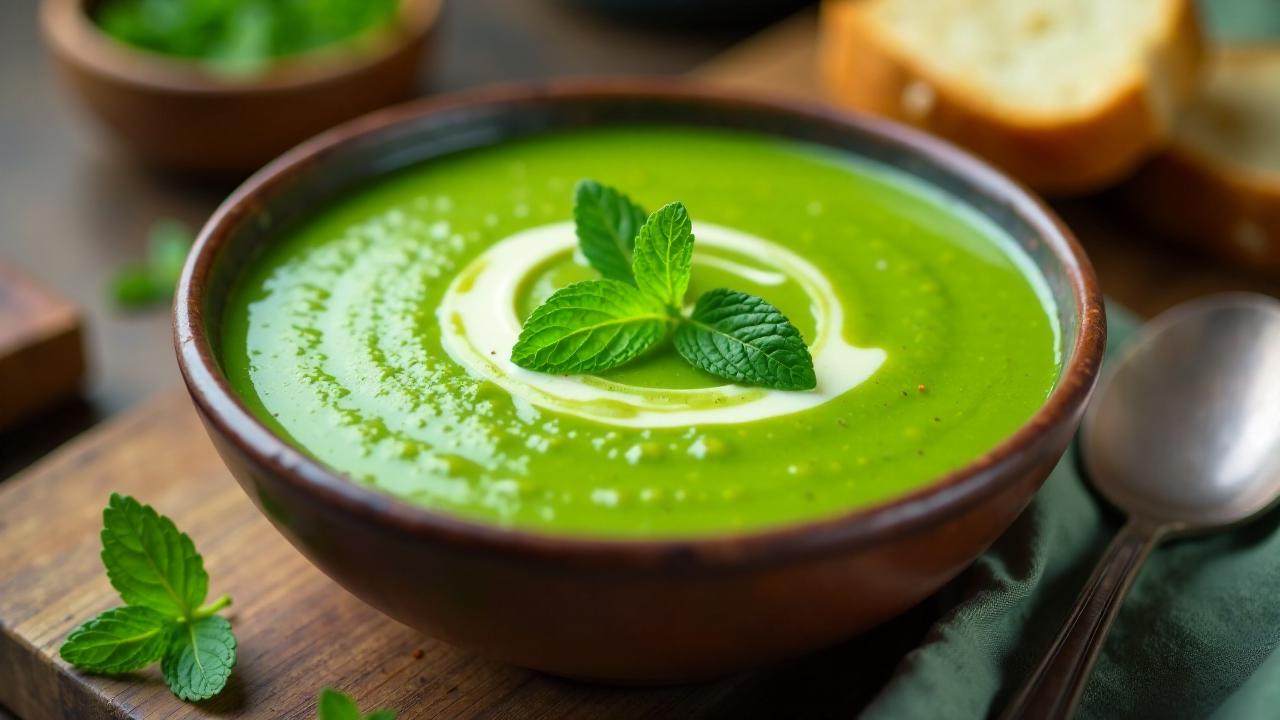 Frühlingssuppe mit jungen Erbsen