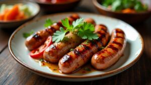 Fried Taiwanese Sausage (Gebratene taiwanesische Wurst)