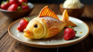 Frisch gebackene Taiyaki Fische