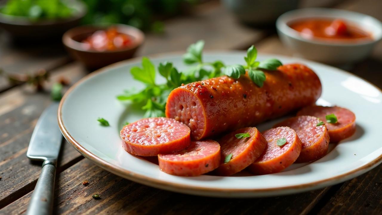 Frisch zubereitete Chikanda-Wurst