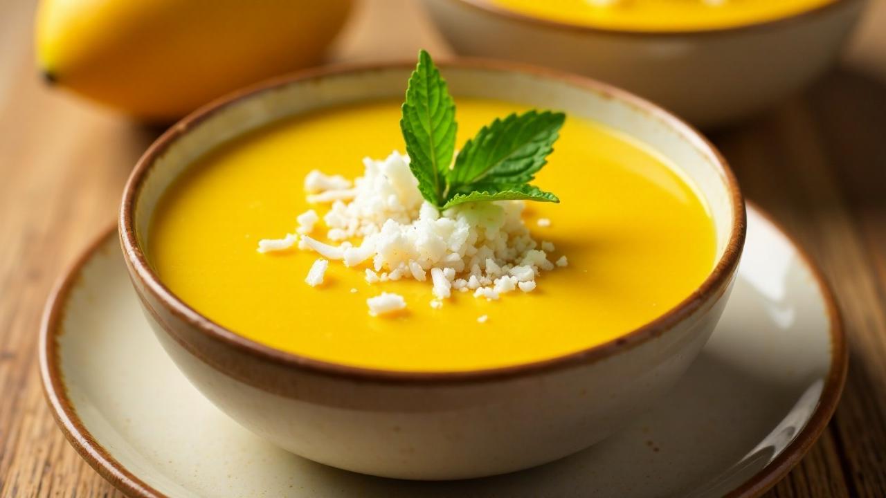 Frische Kokos-Mangosuppe