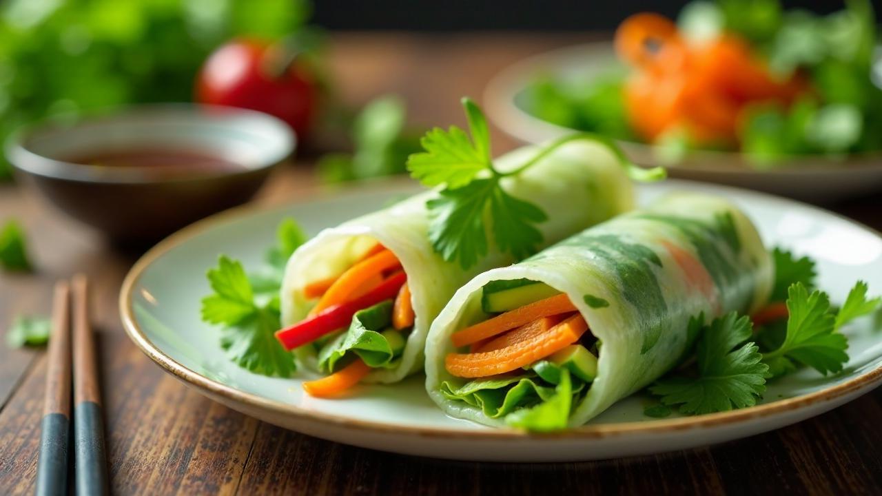 Frische Kräutersalat-Rollen