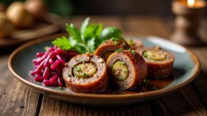 Fränkische Rinderrouladen im Weiwein