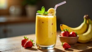 Fruchtiger Smoothie aus geretteten Früchten