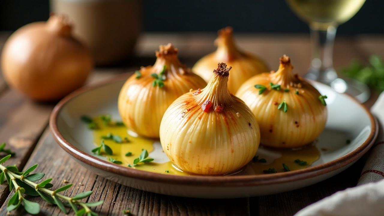 Ganze gebratene Zwiebeln