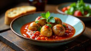 Gbassi Bouri (Schnecken in Tomatensauce)