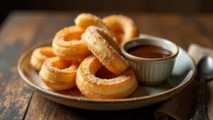 Gebackene Churros mit Schokosauce