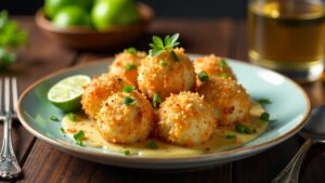 Gebackene Kokos-Garnelenbällchen