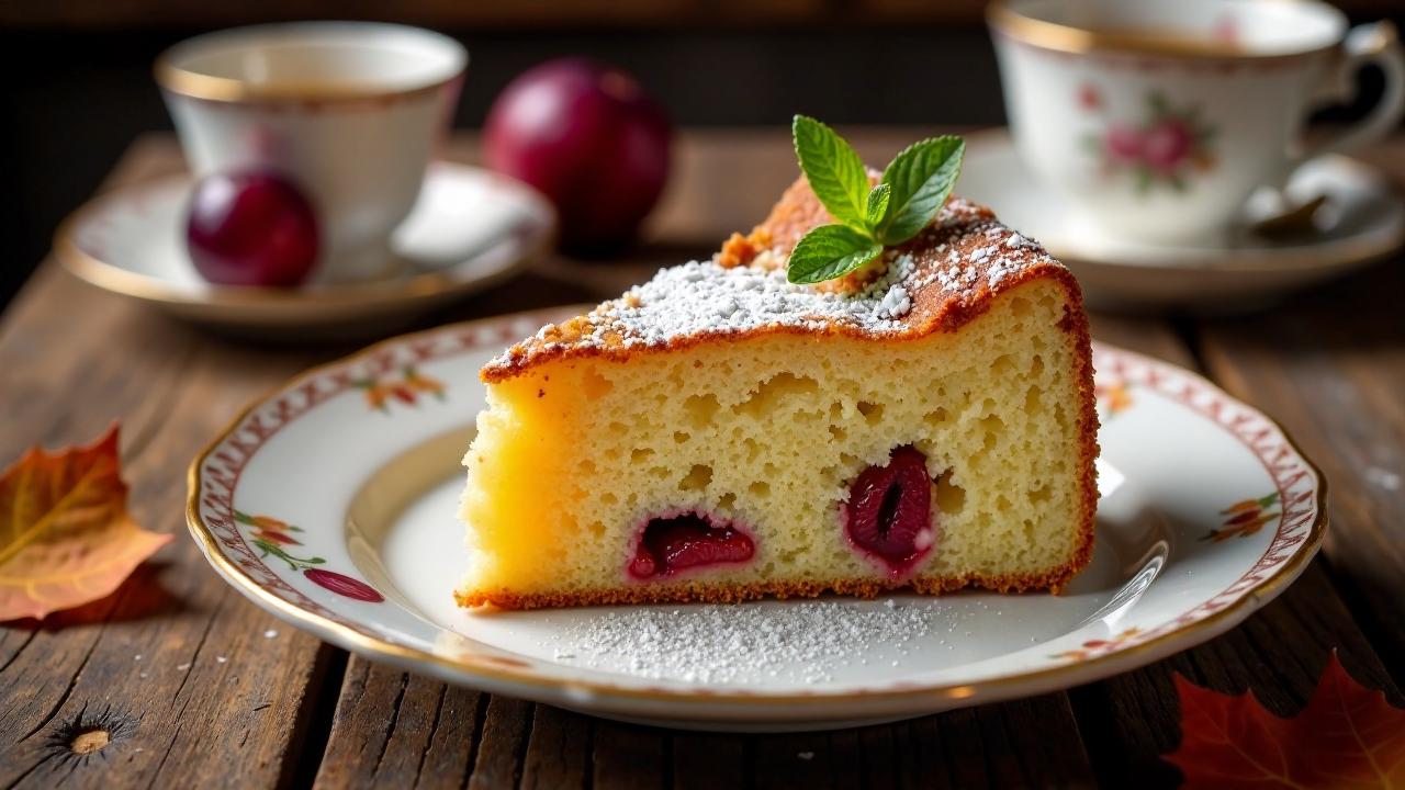 Gebackene Pflaumen-Honig-Kuchen