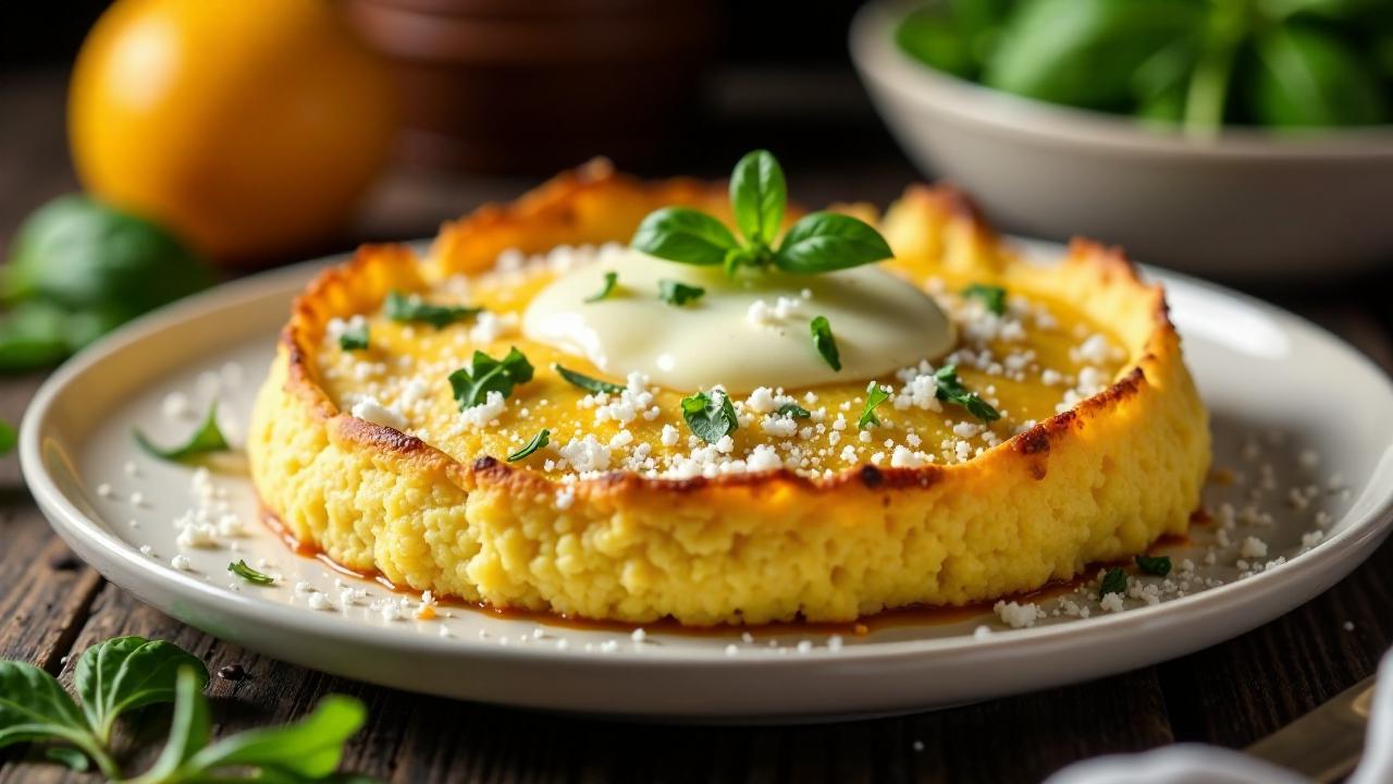 Gebackene Polenta mit Käse