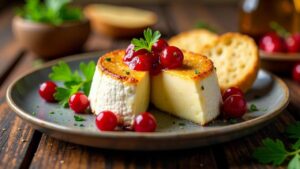 Gebackener Camembert mit Preiselbeeren