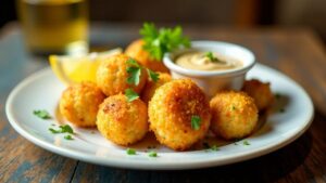 Gebratene Fischkroketten