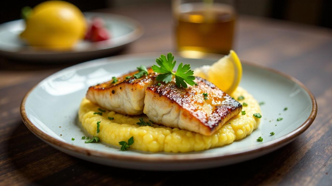 Gebratene Forelle auf Polenta