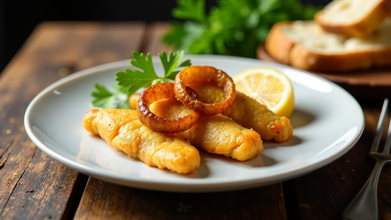 Gebratene Heringe mit Zwiebeln