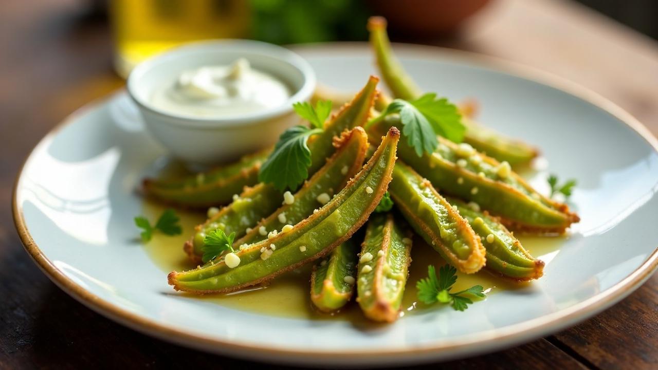 Gebratene Okra mit Knoblauch