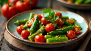 Gebratene Okra mit Tomaten