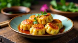 Gebratene chinesische Süßkartoffelknödel