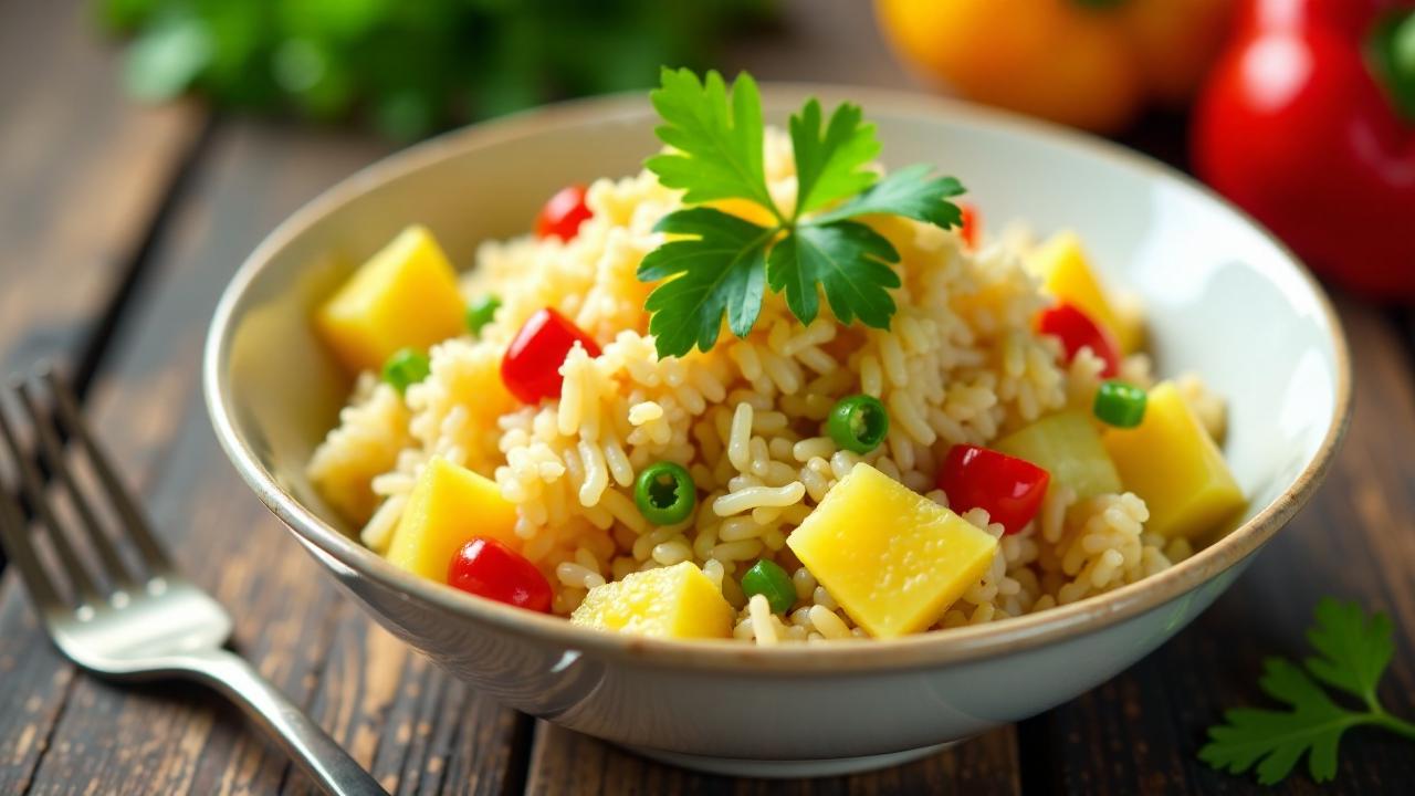 Gebratener Kokosreis mit Ananas