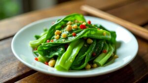 Gebratener Pak Choi mit Chili und Knoblauch