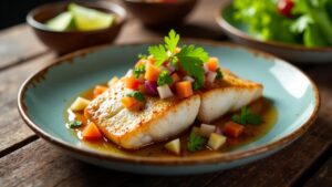 Gebratener Snapper mit Feijoa-Salsa