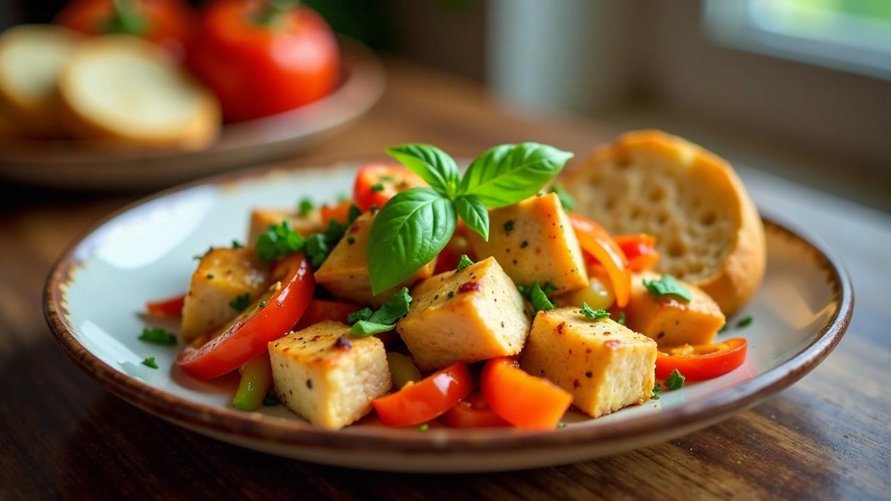 Gebratenes Hähnchen mit Paprika