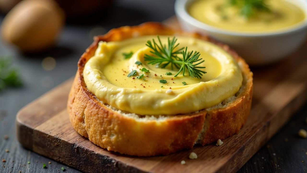 Gedipstes Brot mit Senf und Dill