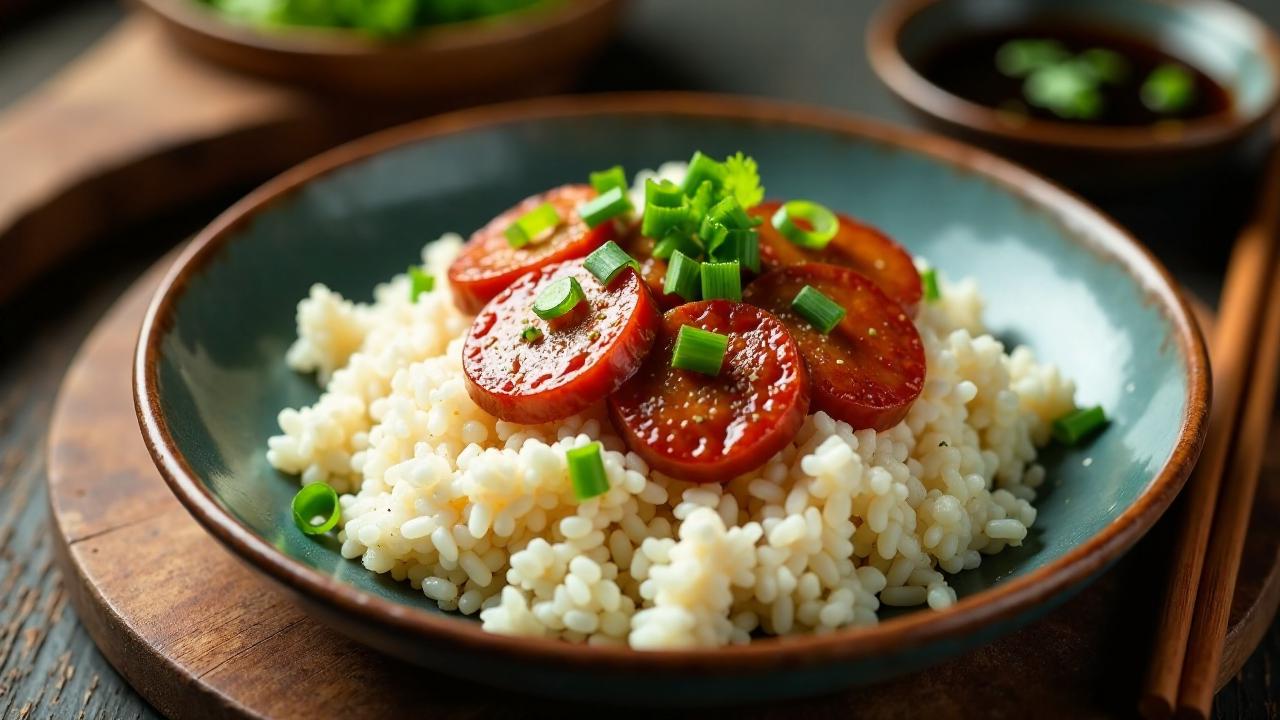 Gedämpfter Klebreis mit Wurst