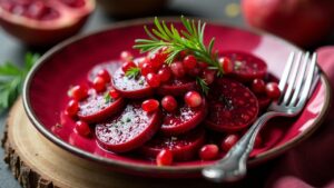 Gedünstete Rote Bete mit Granatapfelvinaigrette