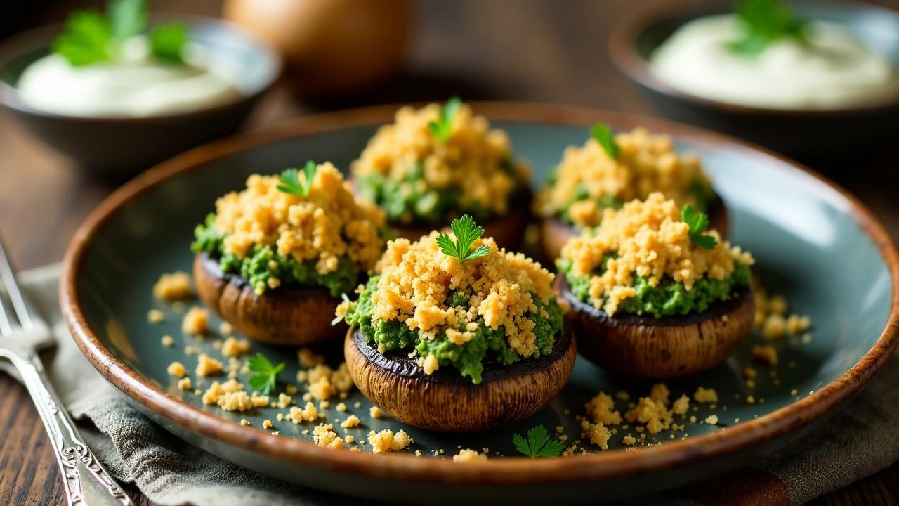 Gefüllte Champignons mit Grünkohl