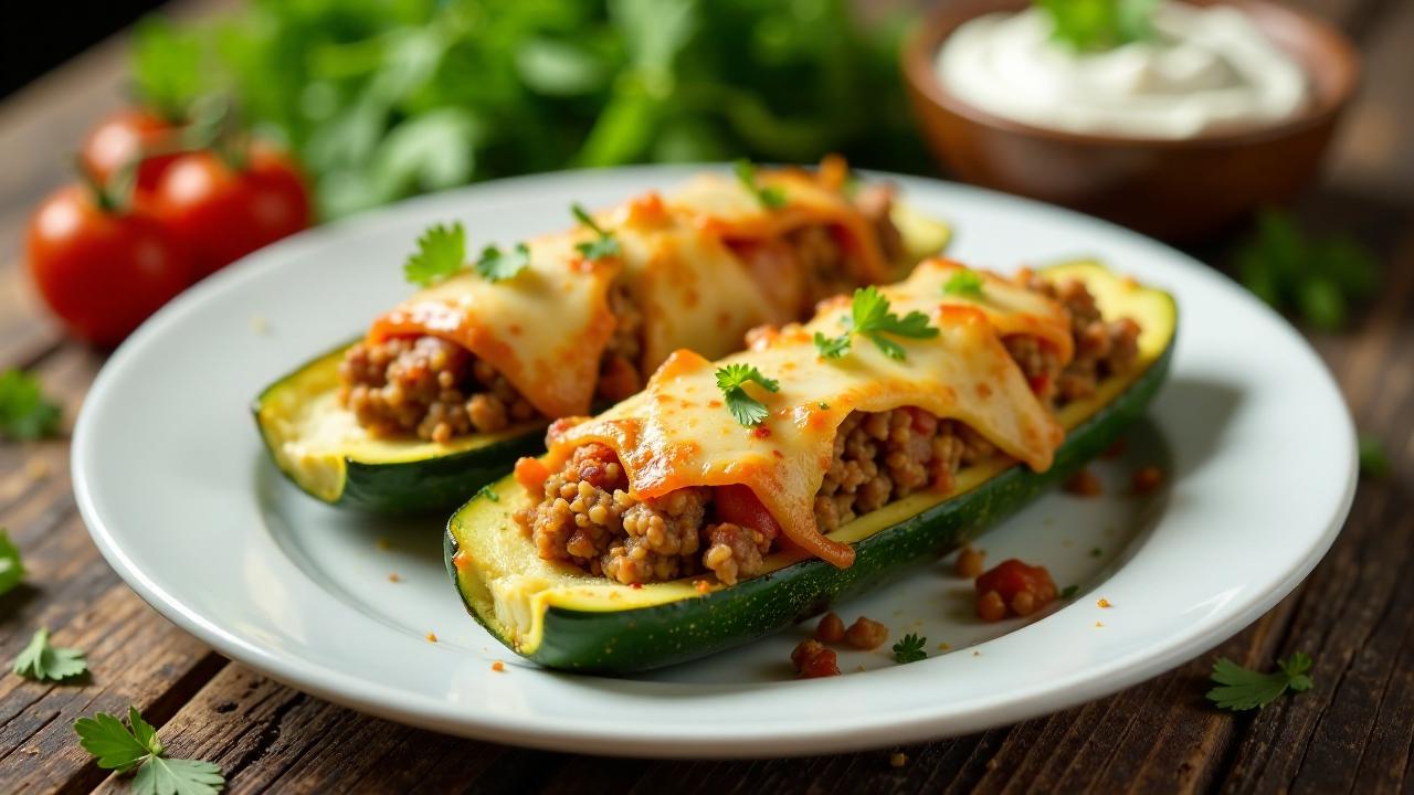 Gefüllte Zucchini mit Hackfleisch