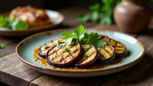 Gegrillte Aubergine mit Sesam