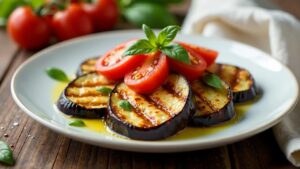 Gegrillte Auberginen mit Tomaten