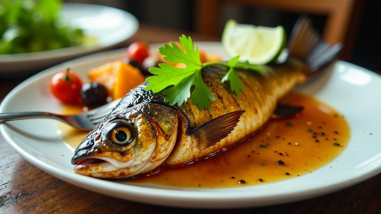 Gegrillte Süßwasserfische in Tamarinden-Sauce