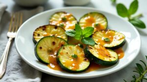 Gegrillte Zucchini mit Tamarindensauce