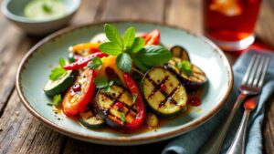 Gegrillter Gemüsesalat mit Rübenkraut-Dressing