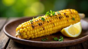 Gegrillter Maiskolben mit Kräuterbutter